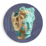Cabeza de Estatua Dividida Menta y Beige cuadro de cristal - 60x60 cm