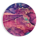 Encre Magenta Violet Or tableau en verre - 60x60 cm