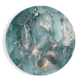 Mármol Verde Turquesa Oro cuadro de cristal - 60x60 cm