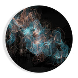 Fumée Marbrée Turquoise Cuivre Ronde tableau en verre - 60x60 cm