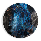 Marbre Bleu Profond Veines de Cuivre tableau en verre - 60x60 cm