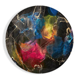 Fiore di Inchiostro Gioiello Nero Rotondo quadro in vetro - 60x60 cm