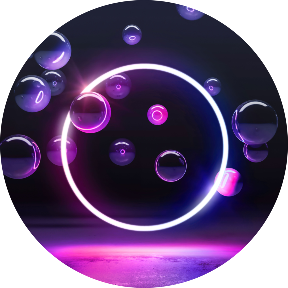 Cercle néon Impression sur verre