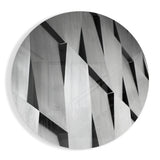 Silberne eckige geometrische Lamellen Glasbild - 60x60 cm
