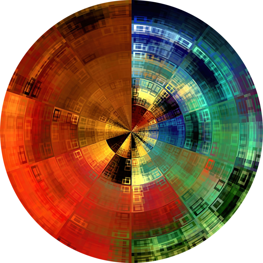 Arte della parete di vetro Ruota dei colori