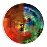 Rundes Spektrum-Fächer-Pixelrad Glasbild - 60x60 cm