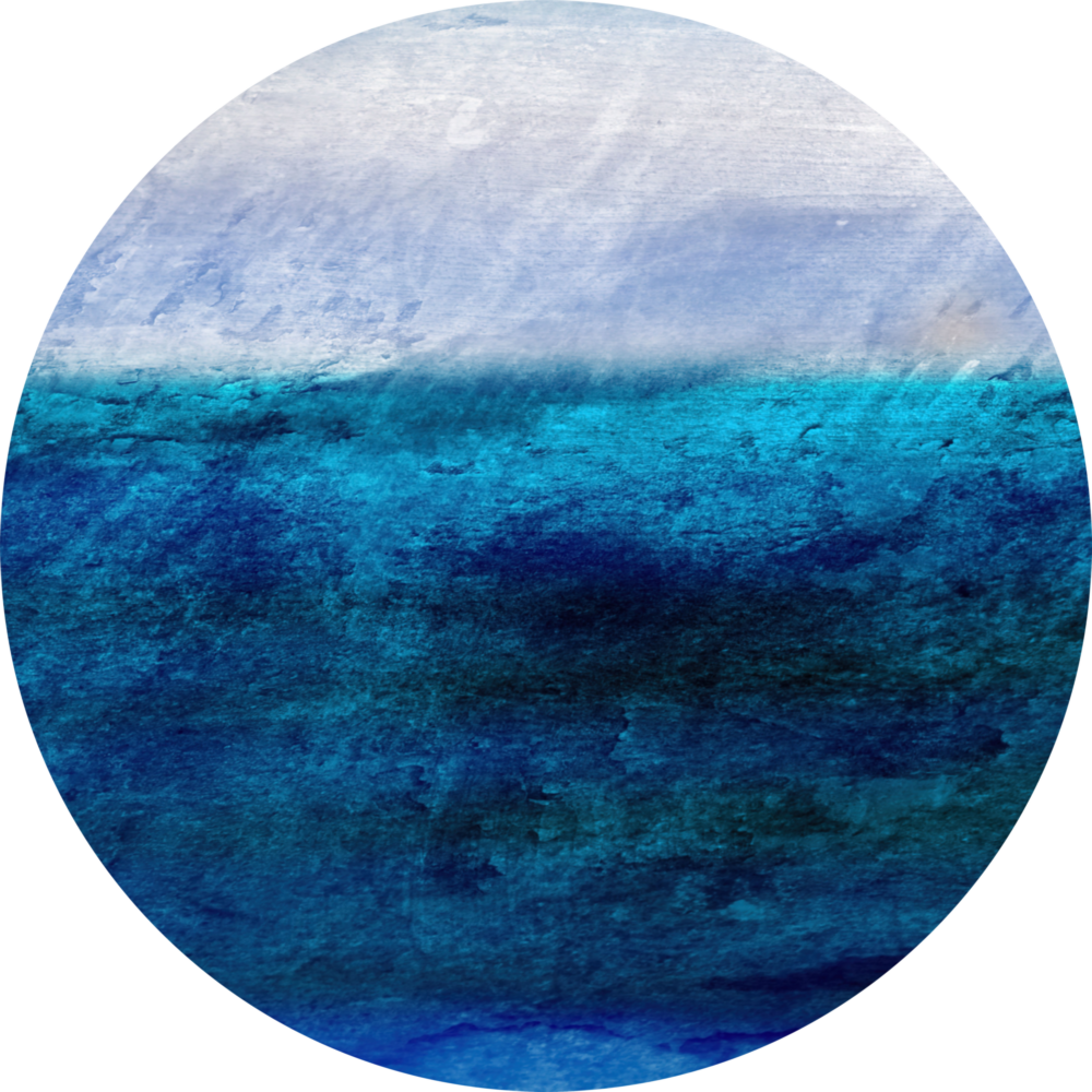 Blaue Töne Glasbild