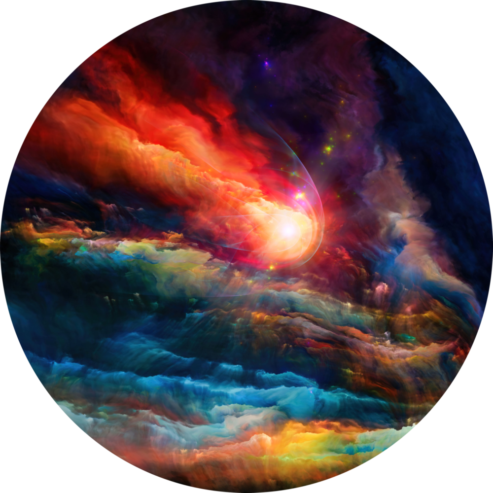 Farben im Raum Glasbild