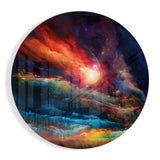Colors in Space Glass Wall Art - 60x60 cm