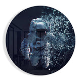 Glitch Pixel Astronaut Glass Wall Art - 60x60 cm