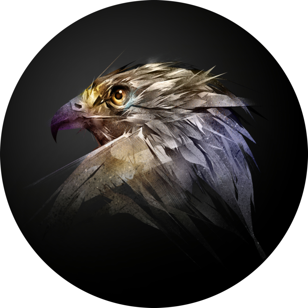 Arte de pared de vidrio de Halcón