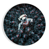 Skeleton Horde Spaceman Escape Glass Wall Art - 60x60 cm