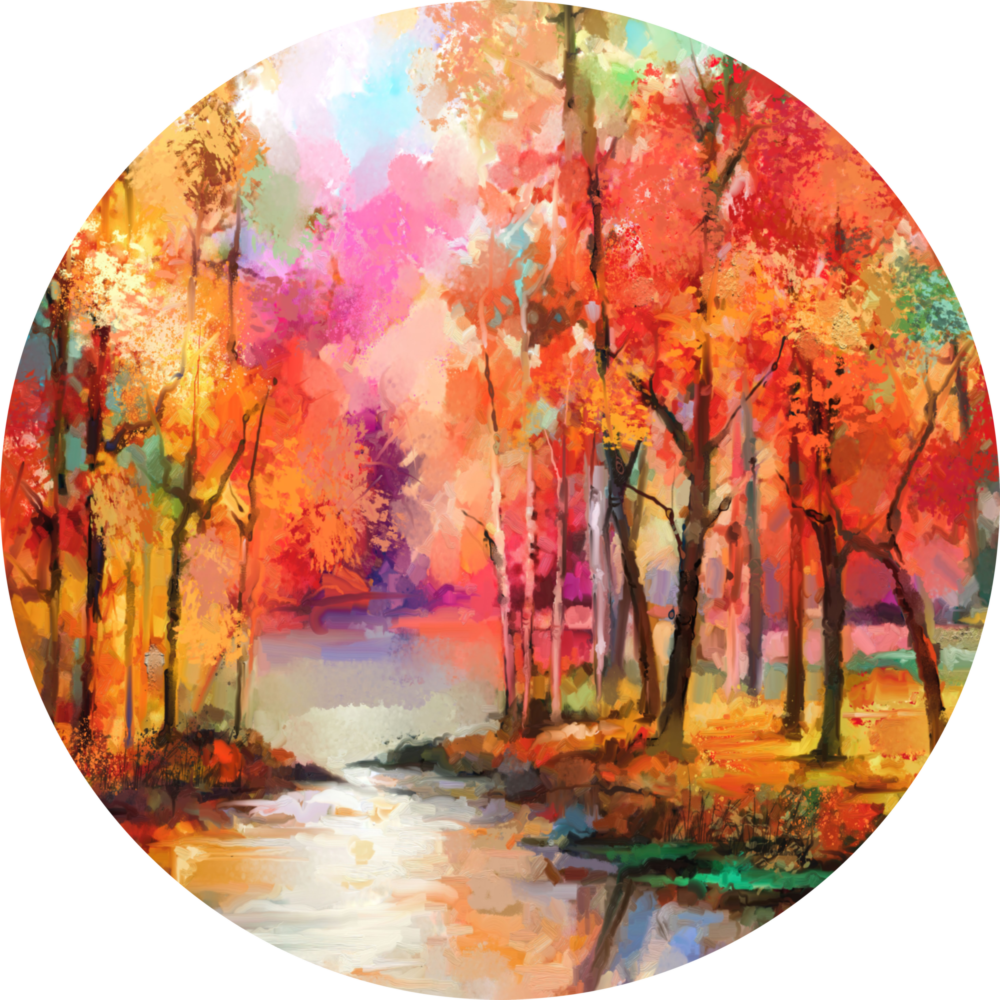 Farben des Waldes Glasbild