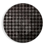 Charcoal Gray Distressed Checker Glass Wall Art - 60x60 cm