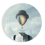 Balloon Head Glass Wall Art - 60x60 cm