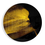 Balayage scintillant doré sur fond noir tableau en verre - 60x60 cm