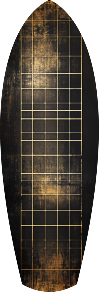 Golden Surf Reflection Glass Wall Art