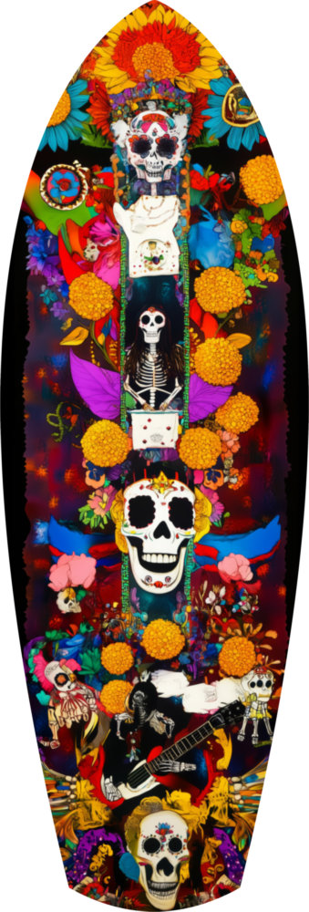 Colorful Skulls Glass Wall Art