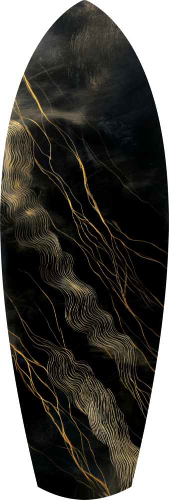 Golden Waves Glass Wall Art