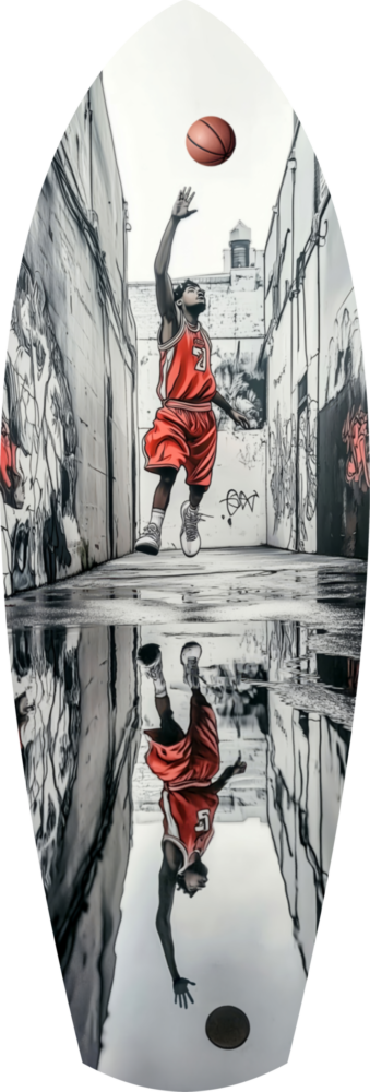 Street Basketball Glass Wall Art