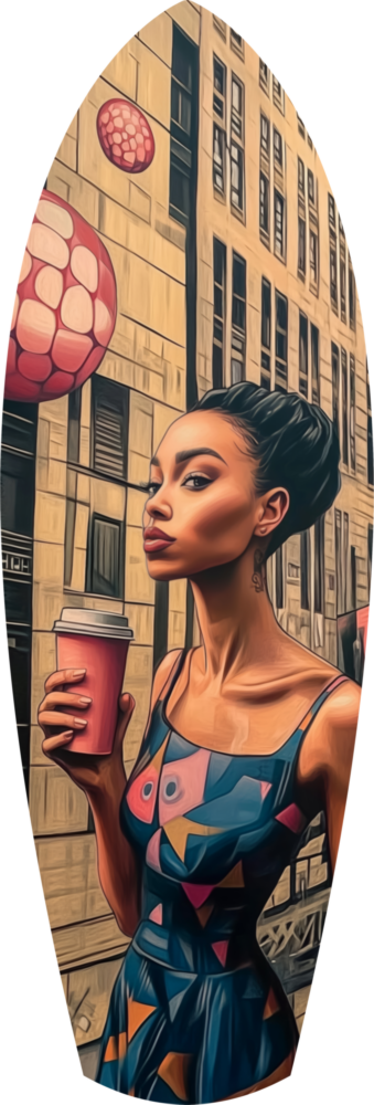 Modern City Life Glass Wall Art