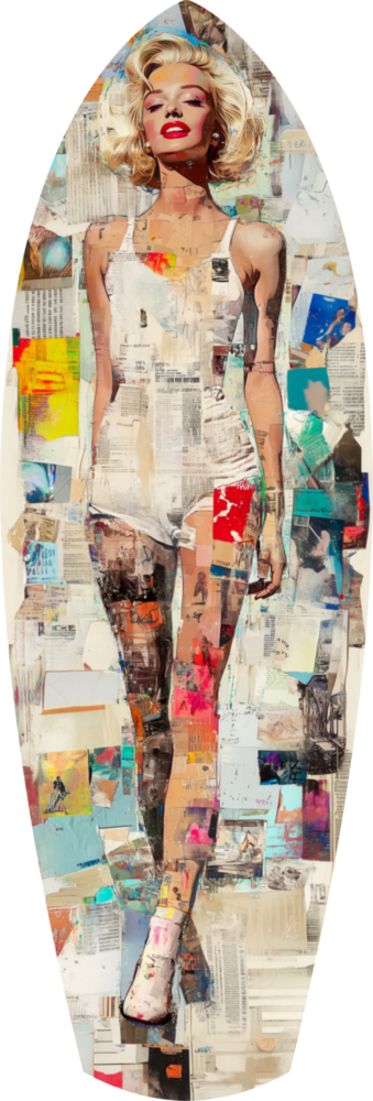 Marilyn in Vintage Swim Suit Glass Wall Art