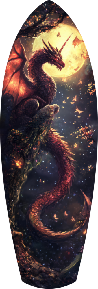 Moonlit Dragon Flight of the Night Glass Wall Art