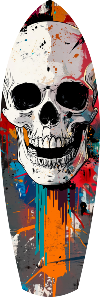 Skull in the Street Art Glass Wall Art