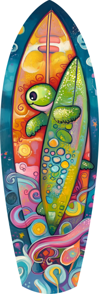 Surfer Caretta Glass Wall Art