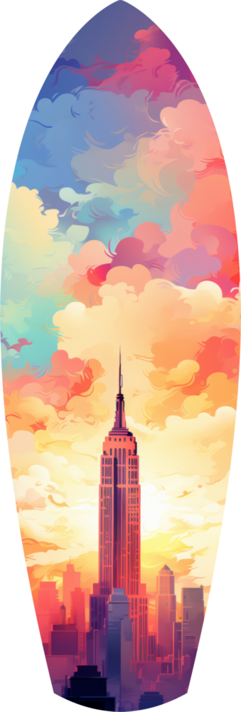 Golden Skyline Glass Wall Art