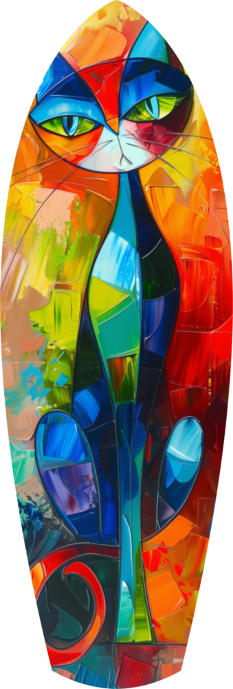 Cubic Cat Glass Wall Art