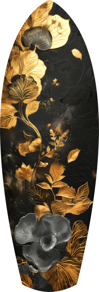 Golden Flower Glass Wall Art