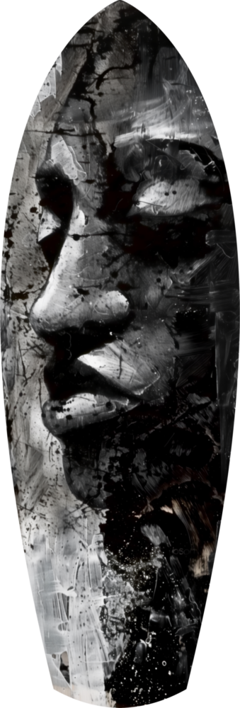 Graphite Woman Glass Wall Art