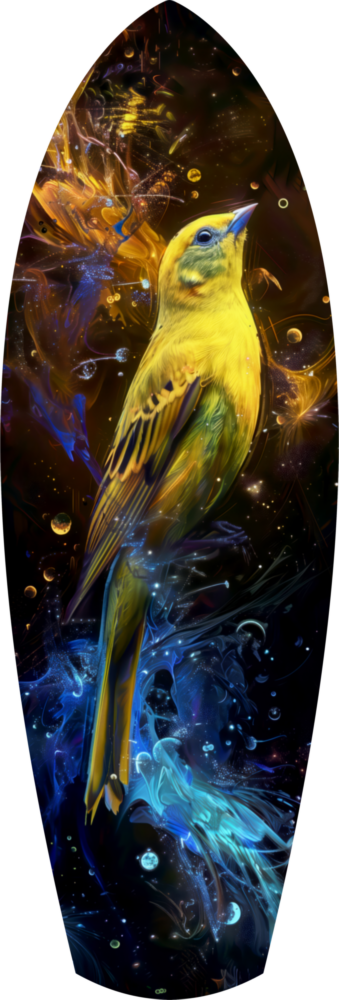Yellow Bird Glass Wall Art
