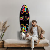 Neon Cartoon Mouse Pop Art Tempered Glass Wall Art.