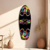 Neon Cartoon Mouse Pop Art Tempered Glass Wall Art.