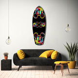 Neon Cartoon Mouse Pop Art Tempered Glass Wall Art.