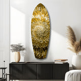 Gold Sequin Burst Luxe Tempered Glass Wall Art.