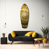 Gold Sequin Burst Luxe Tempered Glass Wall Art.