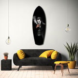 Smoking Jester Dark Portrait Tempered Glass Wall Art.