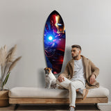 Red Armored Tech Hero Pop Art Glass Wall Art.