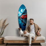 Red Racing Car Speed Tempered Glass Wall Art.