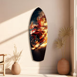 Phoenix Wings Motorcycle Fire Tempered Glass Wall Art.