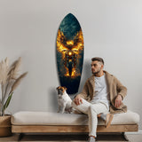 Golden Eagle Wings Motorcycle Fire Glass Wall Art.