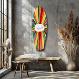Positive Energy Sunburst Folk Art Glass Wall Art.