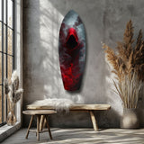 Red Hooded Phantom Dark Fantasy Glass Wall Art.