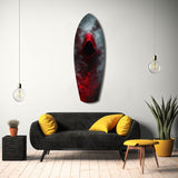 Red Hooded Phantom Dark Fantasy Glass Wall Art.