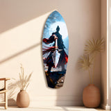 Samurai Spear Moonlight Glass Wall Art.