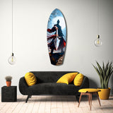 Samurai Spear Moonlight Glass Wall Art.