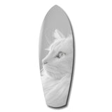 White Cat Profile Minimal Glass Wall Art.
